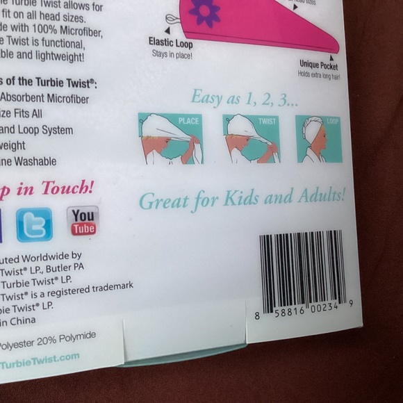 The Original Turbie Twist Super-Absorbent Hair Towel Bundle of 2 NEW - Picture 7 of 9